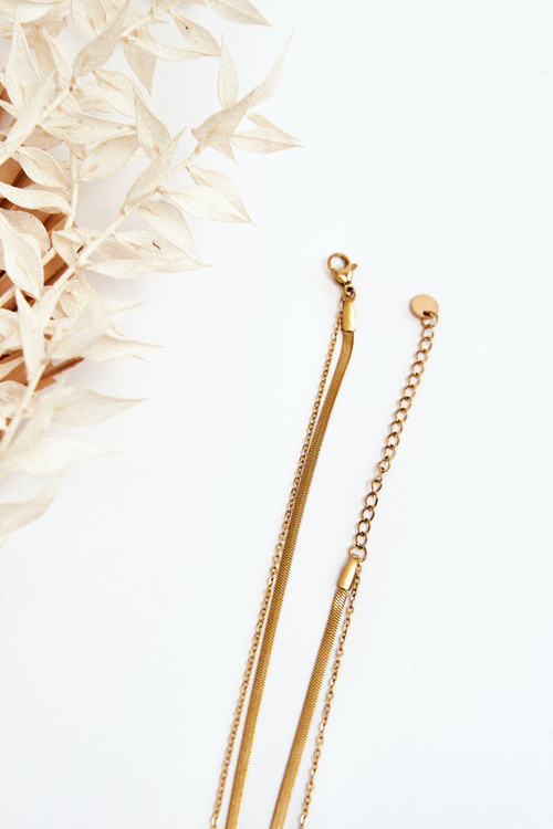 Жіночий ланцюжок змійка з квітами, золото