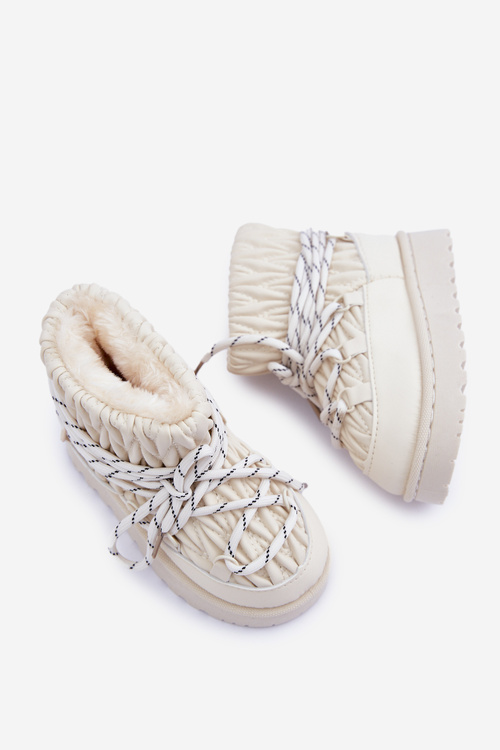 Дитячі Зимові Чоботи З Теплим Вкладенням Світло-бежеві Настіра