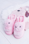 Жіночі тапочки класичні з кроликом рожевого кольору Howi