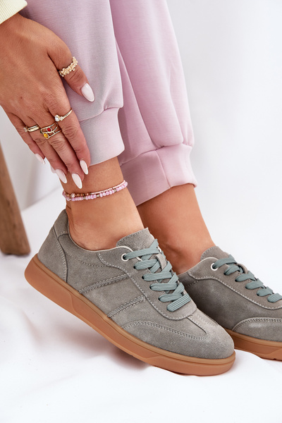 Жіночі Низькі Замшеві Кросівки Зелені Paliana