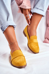 Жіночі замшеві напівчоботи жовті Cintra