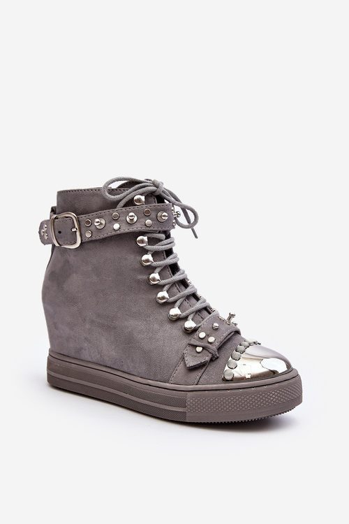 Жіночі утеплені чоботи на танкетці з реактивними замшами, чорні Lu Boo