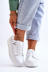 Жіноче шкіряне спортивне взуття на платформі Білий Saul