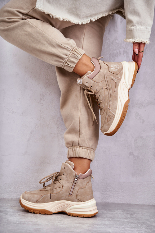 Черевики туристичні на платформі Lee Cooper LCJ-22-44-1352L Beige