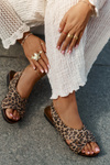 Жіночі шкіряні сандалі леопардові коричневі Zazoo 40407