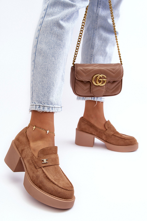 Жіночі замшеві туфлі темно-бежеві Afnira