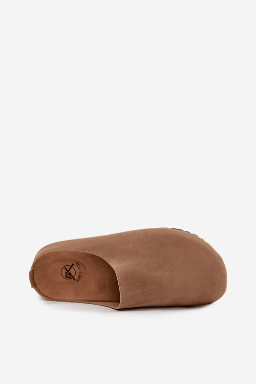 Жіночі тапочки на платформі темно-бежеві Sylviane