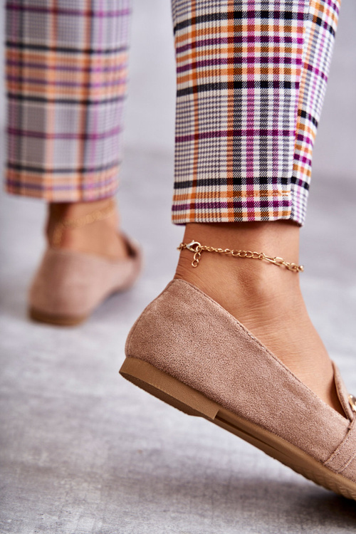 Замшеві класичні лофери темно-бежеві Roddie