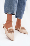 Дамські шльопанці з оздобленням бежеві Katrine