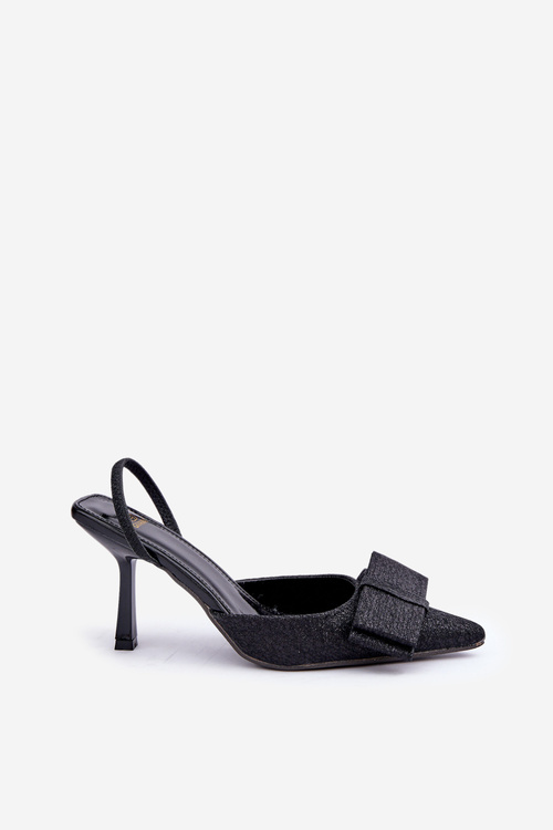 Блискучі Туфлі З Бантом Чорні Gredan