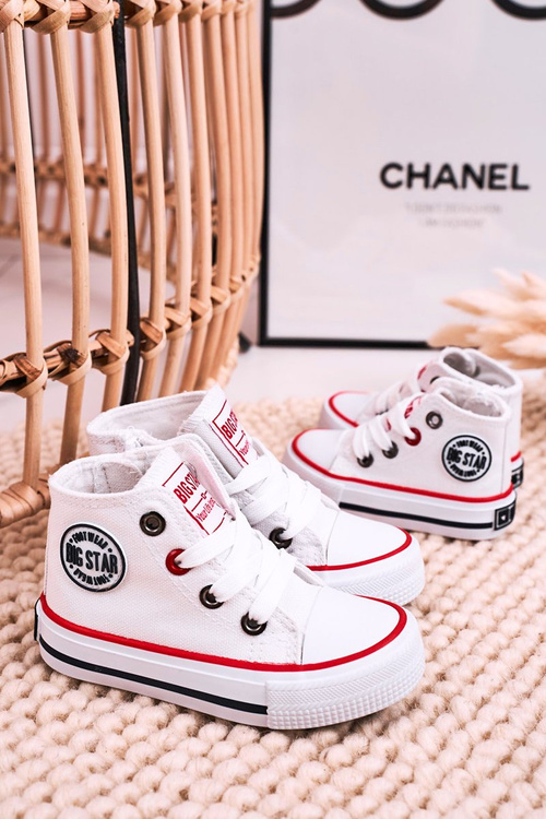 Високі дитячі кросівки на блискавці BIG STAR HH374187 Білі