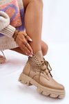Ажурні шкіряні чоботи бежеві Abilene