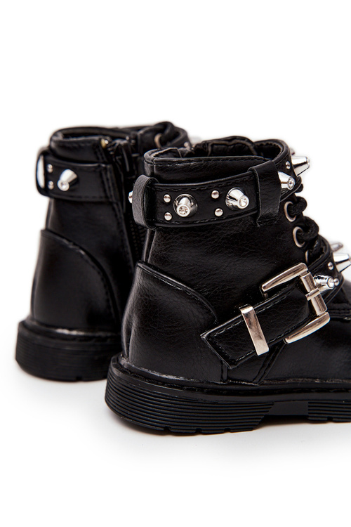 Чоботи дитячі теплі з хутром чорного кольору