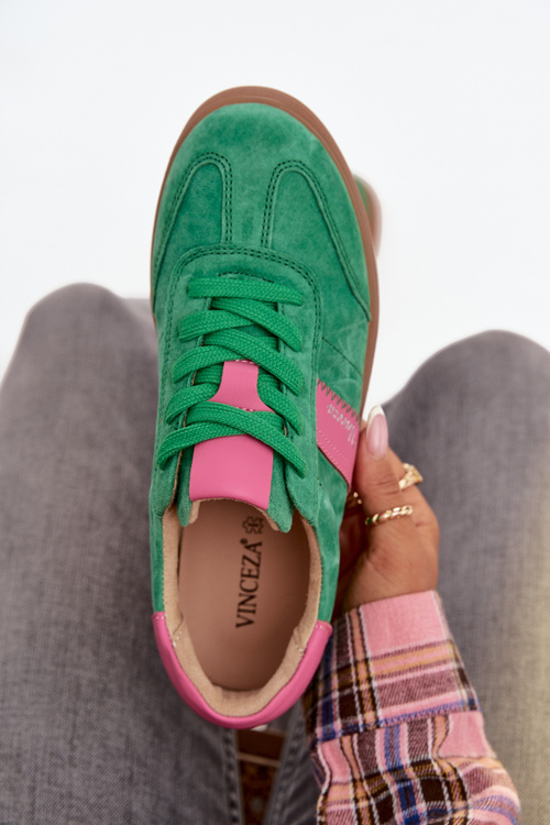 Замшеві жіночі кросівки Vinceza 79576 Зелений