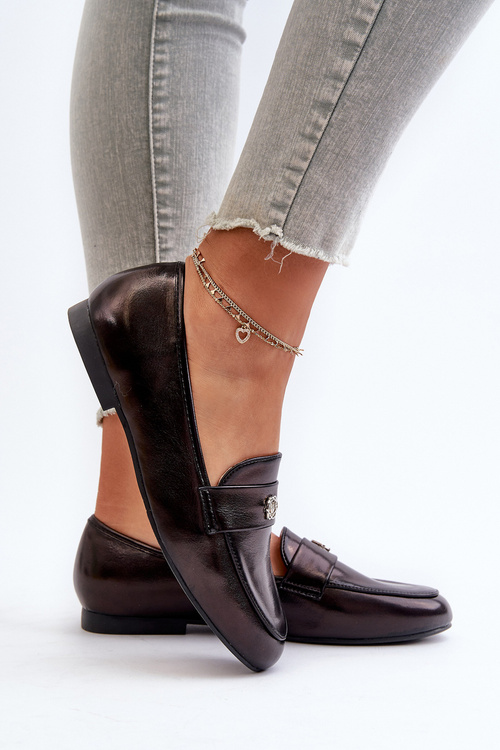 Жіночі лофери на плоскій підошві бежеві Sylvaine