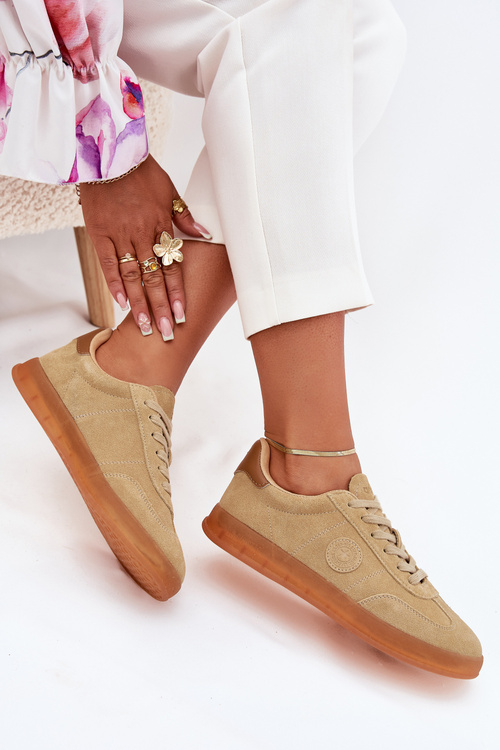 Жіночі Замшеві Кросівки Big Star RR274849 HI-POLY SYSTEM Бежеві