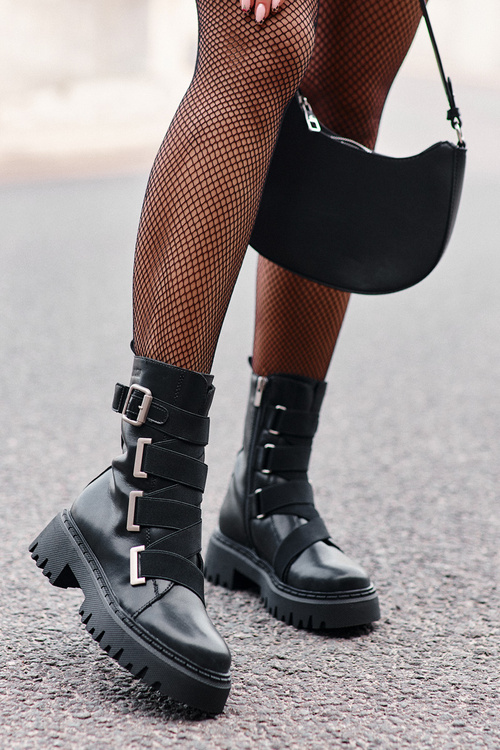 Шкіряні жіночі ботильйони утеплені Big Star OO274A256 Чорні