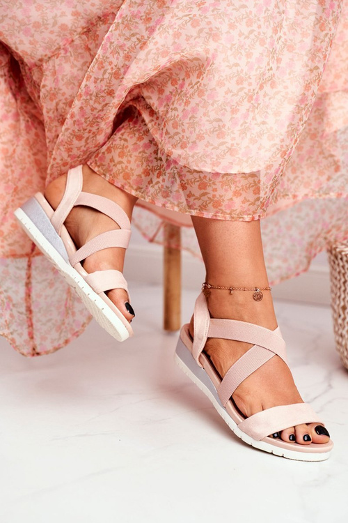 Жіночі сліпони на танкетці бежеві Harper