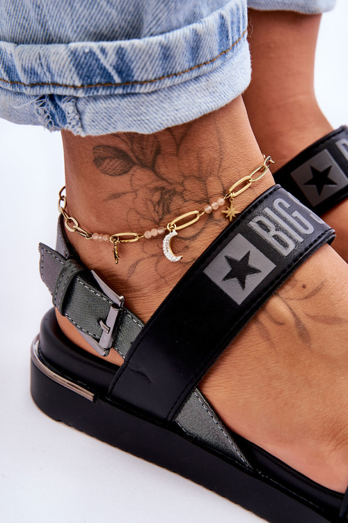 Жіночі сандалі на плоскій підошві Big Star LL274938 Чорні