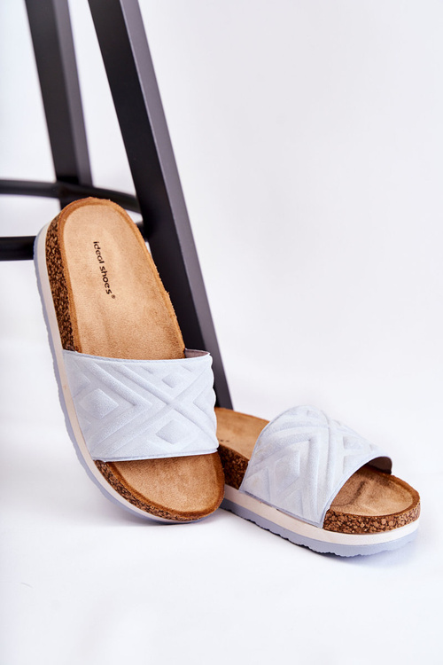 Жіночі замшеві тапочки на масивній платформі Blue Heritta