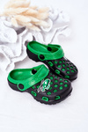 Дитячі поролонові тапочки Crocs Black-Green Jupiter