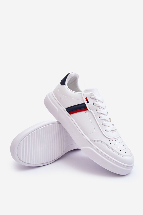 Чоловіче класичне спортивне взуття білого та темно-синього кольору Enrique