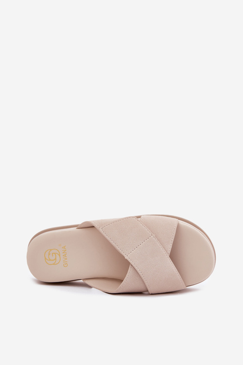 Жіночі Сандалі На Платформі З Переплетеними Ремінцями Бежеві Rinasara