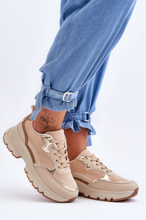 Плоский каблук і платформа спортивне взуття бежевий значки