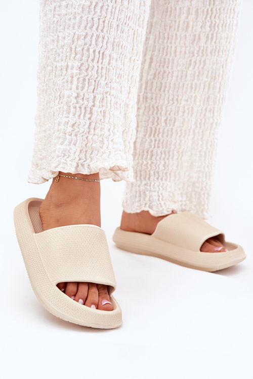 Жіночі Легкі Пінні Сандалі На Грубій Підошві Бежеві Querceria