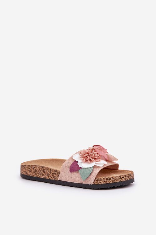 Жіночі Сандалі З Квітами На Пробковій Платформі Рожеві Zinrosa