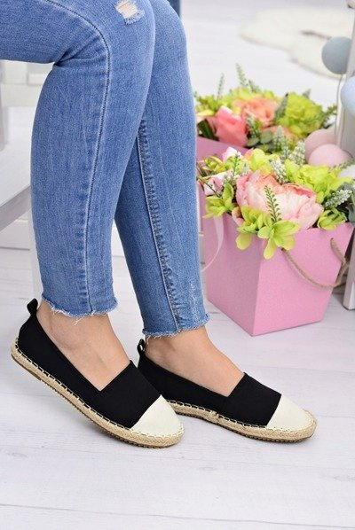 Жіночі чорні лляні еспадрільї Beige Nose Quebo