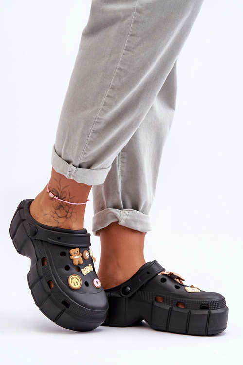 Жіночі поролонові тапочки Crocs з орнаментом Black Marlett