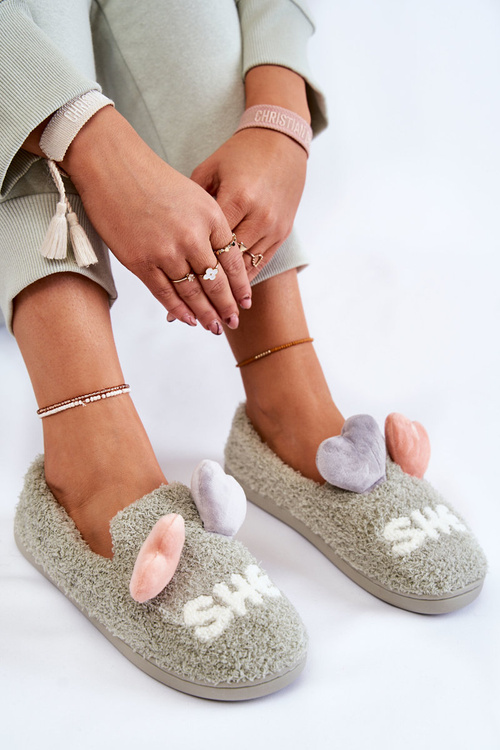 Жіночі тапочки з сердечками Green Alasca