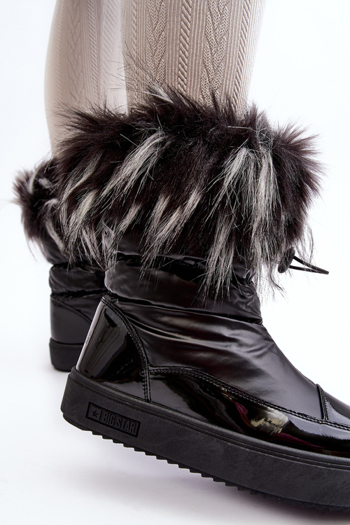 Жіночі зимові черевики з хутром Чорні Big Star MM274379