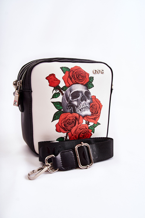 Шкіряна сумка W Pattern GOE ZNJ012 чорно-біла