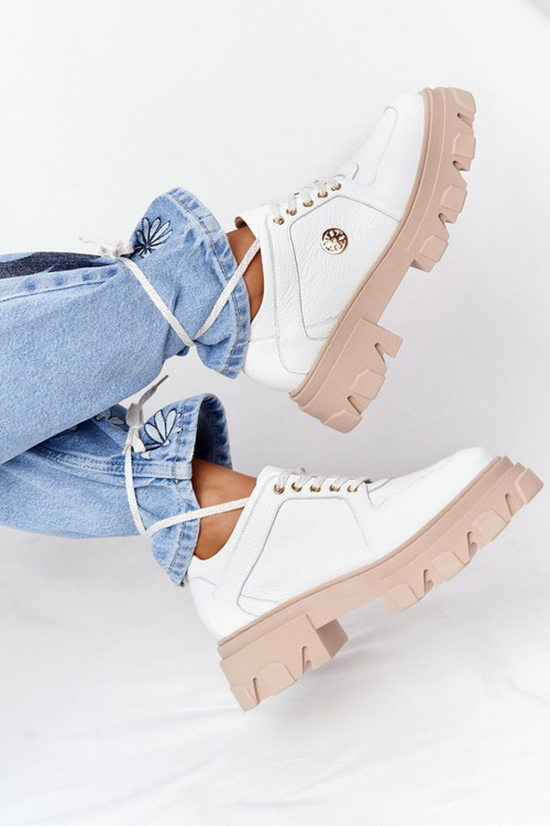 Шкіряні броги Оксфорди Lewski Shoes 3011-0 Білі