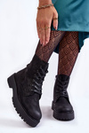 Чоботи жіночі на платформі чорні Randi