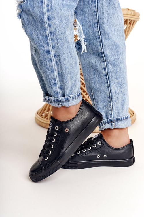 Жіночі шкіряні кросівки Big Star Black V274871