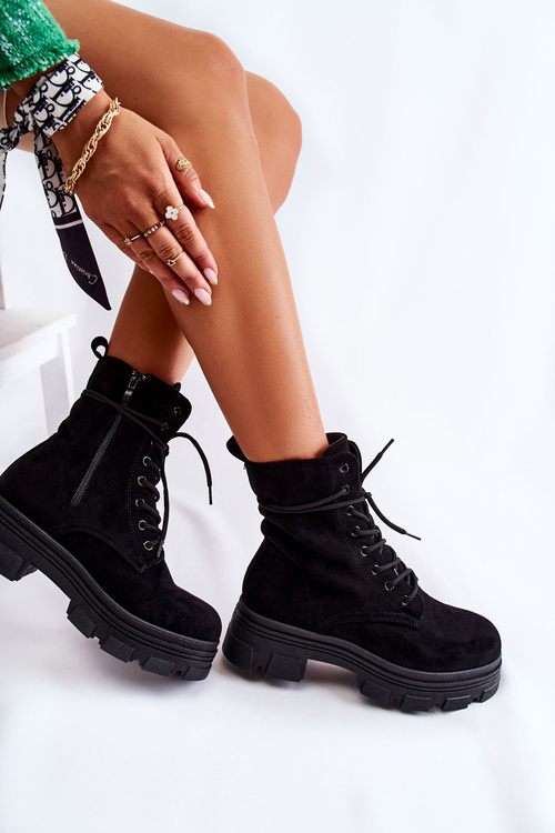 Чорні замшеві чоботи на блискавці Marley