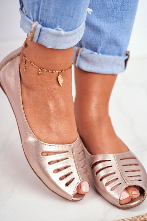 Жіночі балетки Maciejka Leather Gold 03497-25