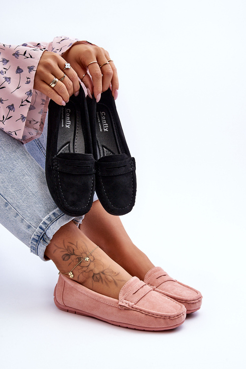 Жіночі замшеві мокасини світло-рожеві Lenvie