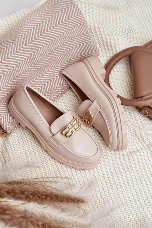 Класичні Жіночі Мокасини З Еко Шкіри Бежеві Savethira