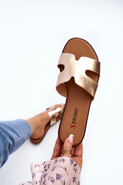 Жіночі рожеві золоті босоніжки з вирізом Lumossa