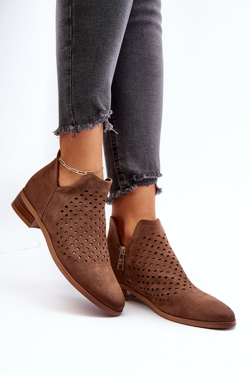 Жіночі замшеві чоботи на блискавці бежеві Belliano