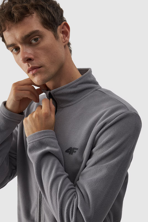 Чоловічий звичайний полар з коміром-стійкою 4F сірий 4FWMM00TFLEM289-25S