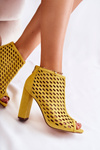Ажурні замшеві чоботи Жовті Jenissa 