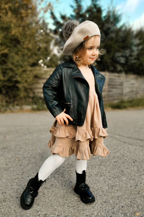 Чоботи дитячі утеплені на ланцюжку Чорні Hinea