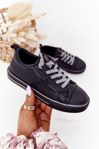 Дитячі шкіряні кросівки BIG STAR HH374038 Чорні