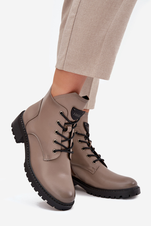 Ізольовані жіночі черевики на каблуці Vinceza 58609 сірі