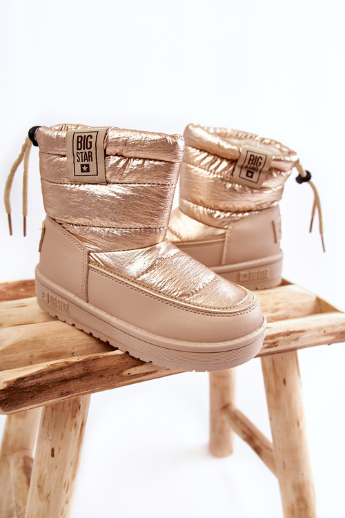 Дитячі снігові черевики Big Star KK374221 Бежево-золотий